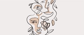 Tablou - Line art facials (120x50 cm)