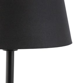 Lampă de masă clasică neagră cu nuanță neagră 32 cm - Simplo