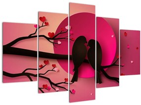 Tablou - Păsări îndrăgostite (150x105 cm)