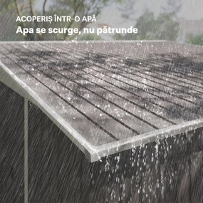Outsunny Magazie de Grădină cu Ușă Glisantă din Oțel Zincat Gri | Aosom Romania
