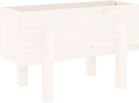 vidaXL Jardinieră de grădină, alb, 62x30x38 cm, lemn masiv de pin