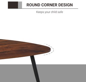 HOMCOM Masute de sufragerie in Stil industrial, Set 2 piese, Masute de sufragerie din Lemn Forma de Picatura Culoare Nuc | Aosom Romania