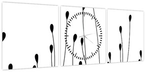 Tablou - Pajiște grafică N⁰1 (cu ceas) (90x30 cm)