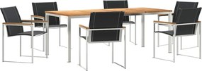 vidaXL Set de masă pentru grădină 7 pcs Maro Lemn Solid de Acacia
