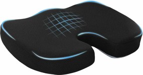 vidaXL Pernă pentru șezut Negru 47 x 36,5 x 8 cm Spumă cu Memorie