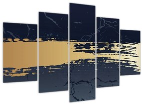 Tablou - Albastru și aur abstracție N⁰2 (150x105 cm)