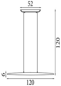 Searchlight 31501NA - Lustră suspendată pe cablu KENZIE, LED dimmabilă/29W/230V 2700/3000/4000K