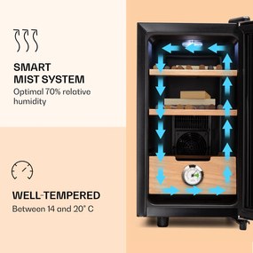 Klarstein El Presidente 23, umidor, 45 W, tactil, lemn de fag, 23L, LED