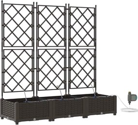 vidaXL Vază pentru Grădină 3 pcs Maro Oțel