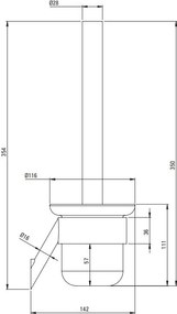 SILIA Perie Toaletă, Montare pe Perete Finisaj: Titan ADI_D711