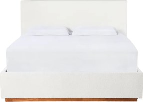 Pat cu somieră si spaţiu de depozitare 160x200, alb, NUVOLA