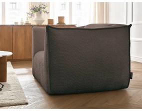 Fotoliu maro cu tapițerie din țesătură bouclé Giorgia – Bobochic Paris