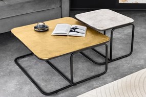 Set de 2 masute de cafea Abstract auriu/ argintiu A-43515 VC