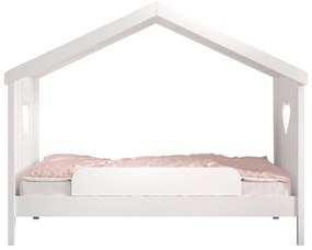 Set AMORI în alb format dintr-un Pat copii Vipack fără cap (90 x 200 cm) și protecție împotriva căderii.
