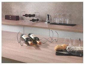 Suport cu 3 nivele pentru 12 sticle de vin Metaltex Wine, lungime 45 cm