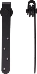 HOMCOM Kit de ușă cu glisare pentru sistem de galandaj cu ușă cu grosimea de 20-25 mm lățime maximă 0,9 m greutate maximă 20 Kg oțel negru | Aosom Romania