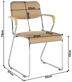 Scaun conferinta, piele ecologica maro, DERYA