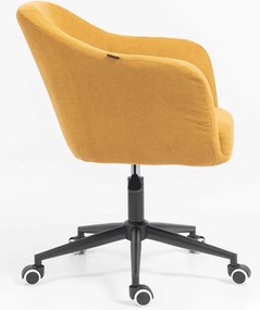 HR832K Scaun Catifea Reiată Premium culoare Curry Galben cu Bază Neagră