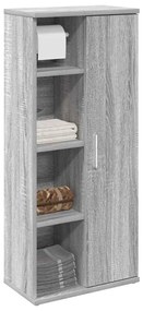 858529 vidaXL Dulap de baie cu suport role, sonoma gri, 39x22x90 cm