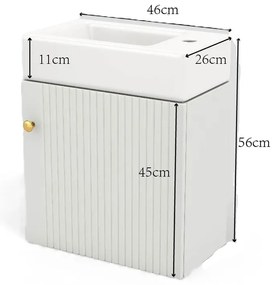 Mobilă de baie cu lavoar și dulap sub lavoar, Alb | Aosom Romania