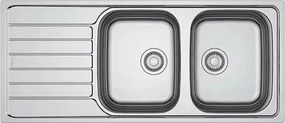 Chiuveta bucatarie inox Franke Spark 116x50 cm cu 2 cuve si picurator stanga finisaj lucios