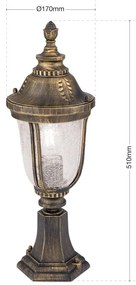 Stalp iluminat exterior IP23 H51cm August AL 11-1121/1 Patina OR