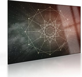 Tablou pe sticlă - Dodecagrama cosmică (70x50 cm)