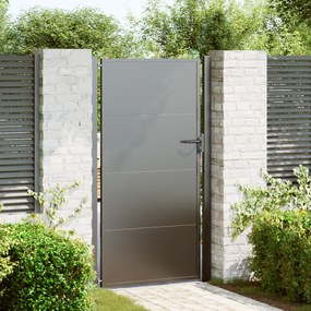 vidaXL Poartă de grădină Negru 100 x 200 cm Oțel vopsit în pulbere
