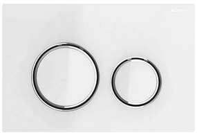 Clapeta actionare rezervor wc alba detalii crom Geberit Sigma50 Alb detalii crom