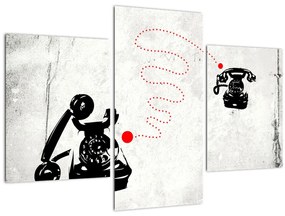 Tablou - Desen de telefon în stilul lui Banksy (90x60 cm)