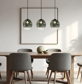 Lustră suspendată pe cablu MIRROR 3xE27/14W/230V negru fumuriu