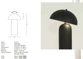 Veioza/Lampa de masa design decorativ Sidney negru