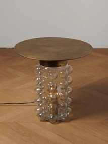 Masuta laterala iluminata, din metal si sticla, Mirobola