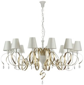 Candelabru elegant cu 12 brate, design modern Intreccio alb MYARM010-12-W