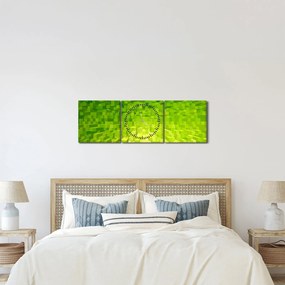 Tabloul cuburilor galbenverzui (cu ceas) (90x30 cm)