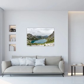 Tablou cu lac în munți (90x60 cm)