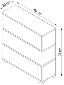 Comodă pentru pantofi Napolyon - White, Walnut