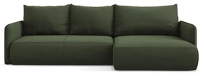 Colțar verde extensibil/cu spațiu de depozitare (cu colț pe partea dreaptă) Nanea – Makamii