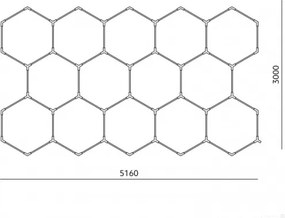 Plafonieră LED HEXLINE LED/513W/230V 6500K 300x516 cm albă