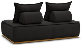 Canapea neagră cu tapițerie din țesătură bouclé 175 cm Elisa – Bobochic Paris