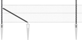 vidaXL Stâlp de gard. Gri 100 x 0,5 m (plasă de 13 mm) Oțel și PVC