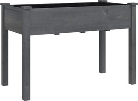 vidaXL Jardinieră cu căptușeală, gri, 118x59x76 cm, lemn masiv brad