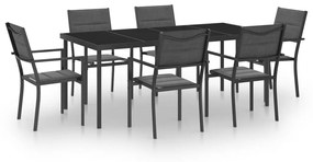 3073527 vidaXL Set mobilier de exterior, 7 piese, oțel