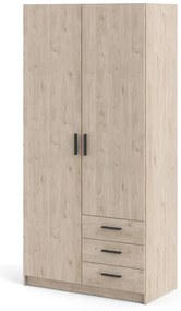 Șifonier în culoare naturală cu aspect de lemn de stejar 99x200 cm Sprint – Tvilum