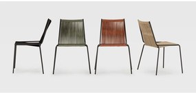 Scaune de dining verzi stivuibile 2 buc. din metal Emily – Marckeric