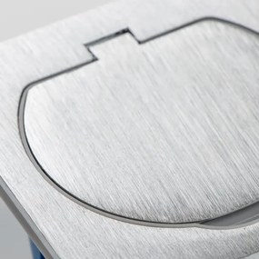 Priză încastrabilă de podea de exterior Brilagi IP55 crom mat pătrat