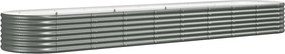 vidaXL Strat înălțat grădină gri 368x80x36cm oțel galvanizat