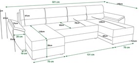 Colțar în formă de U Radiant U2 (Negru + Gri închis). 1057522