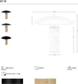 Lampa de masa din otel negru si marmura portelanata