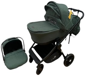 Carucior 3 in 1: Cadru usor, Landou confortabil, Varianta sport si Scoica auto - CPC-65-verde